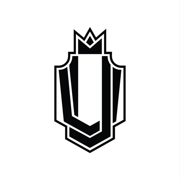 Монограмма Логотипа Перекрывает Стиль Шаблоном Короны — стоковый вектор