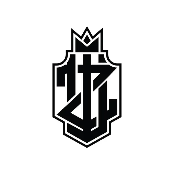 Монограмма Logo Совмещает Стиль Шаблоном Короны — стоковый вектор