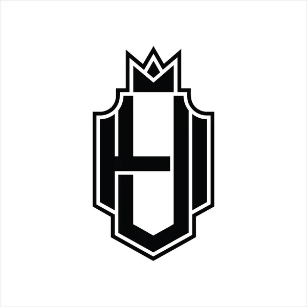 Logo Monogramm Überlappenden Stil Mit Krone Design Vorlage — Stockvektor