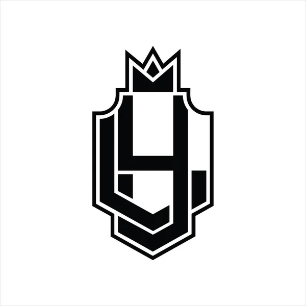Монограмма Logo Совмещает Стиль Шаблоном Дизайна Короны — стоковый вектор