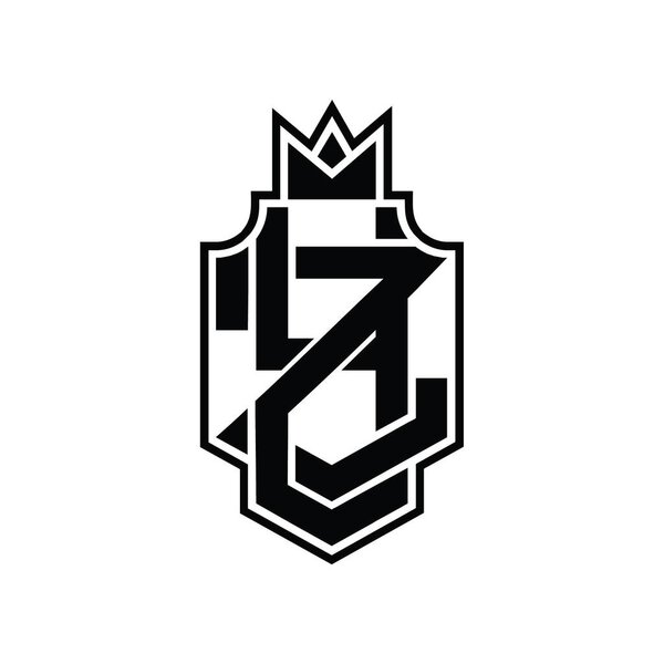 YZ Logo monogram overlapping style with crown design template