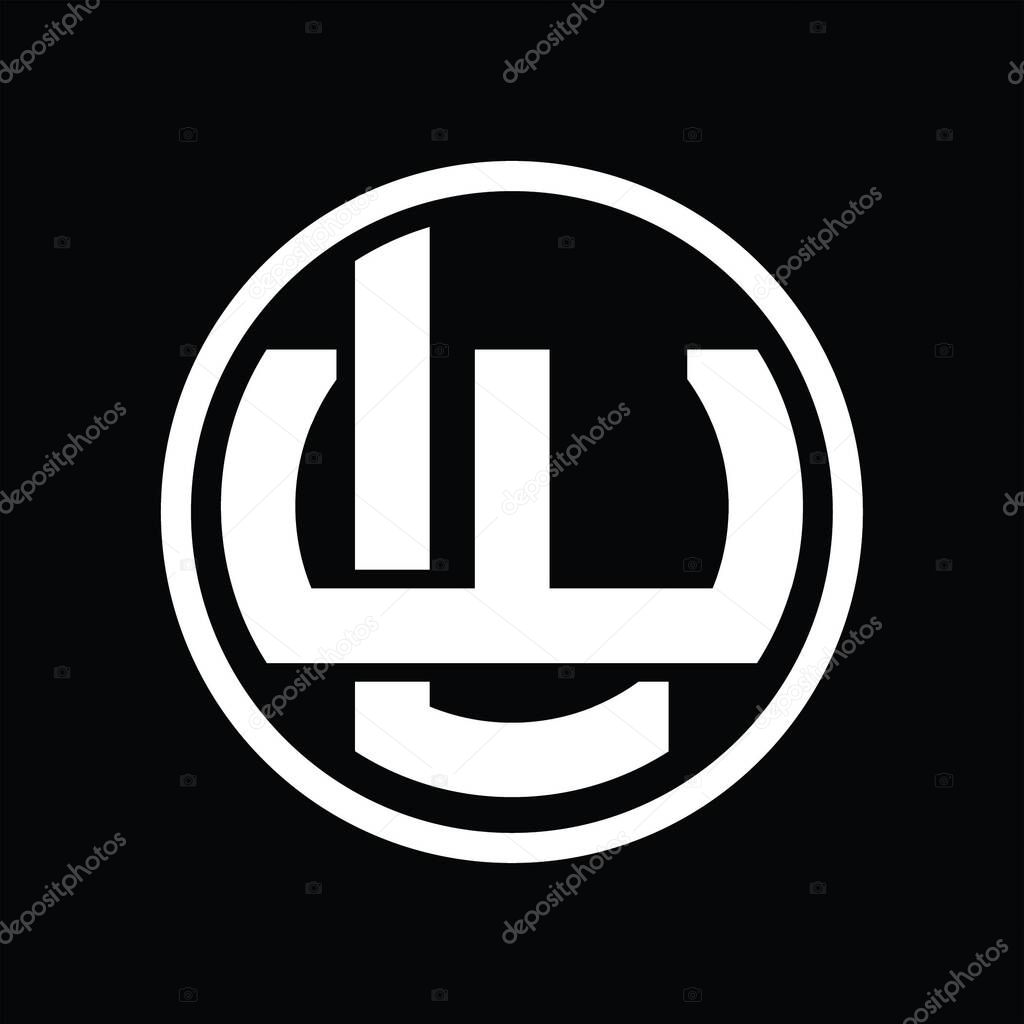 LW Logo monogram with overlapping style vintage design template