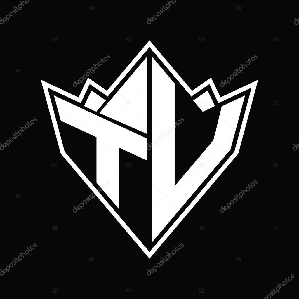TV Logo monogram with abstract shape design template
