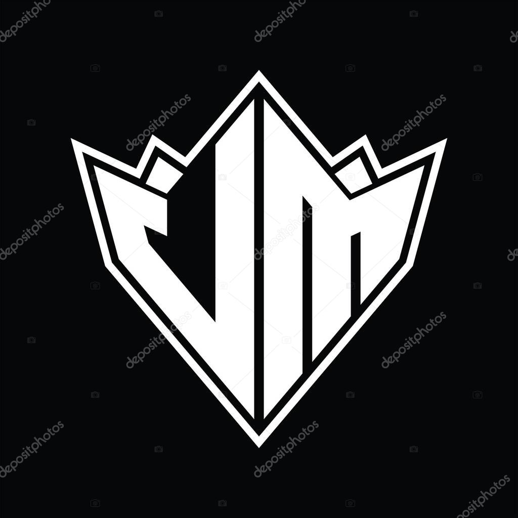 JM Logo monogram with abstract shape design template