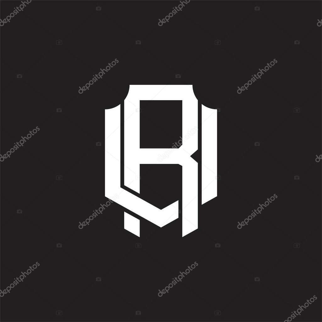 RU Logo monogram with overlapping style design template