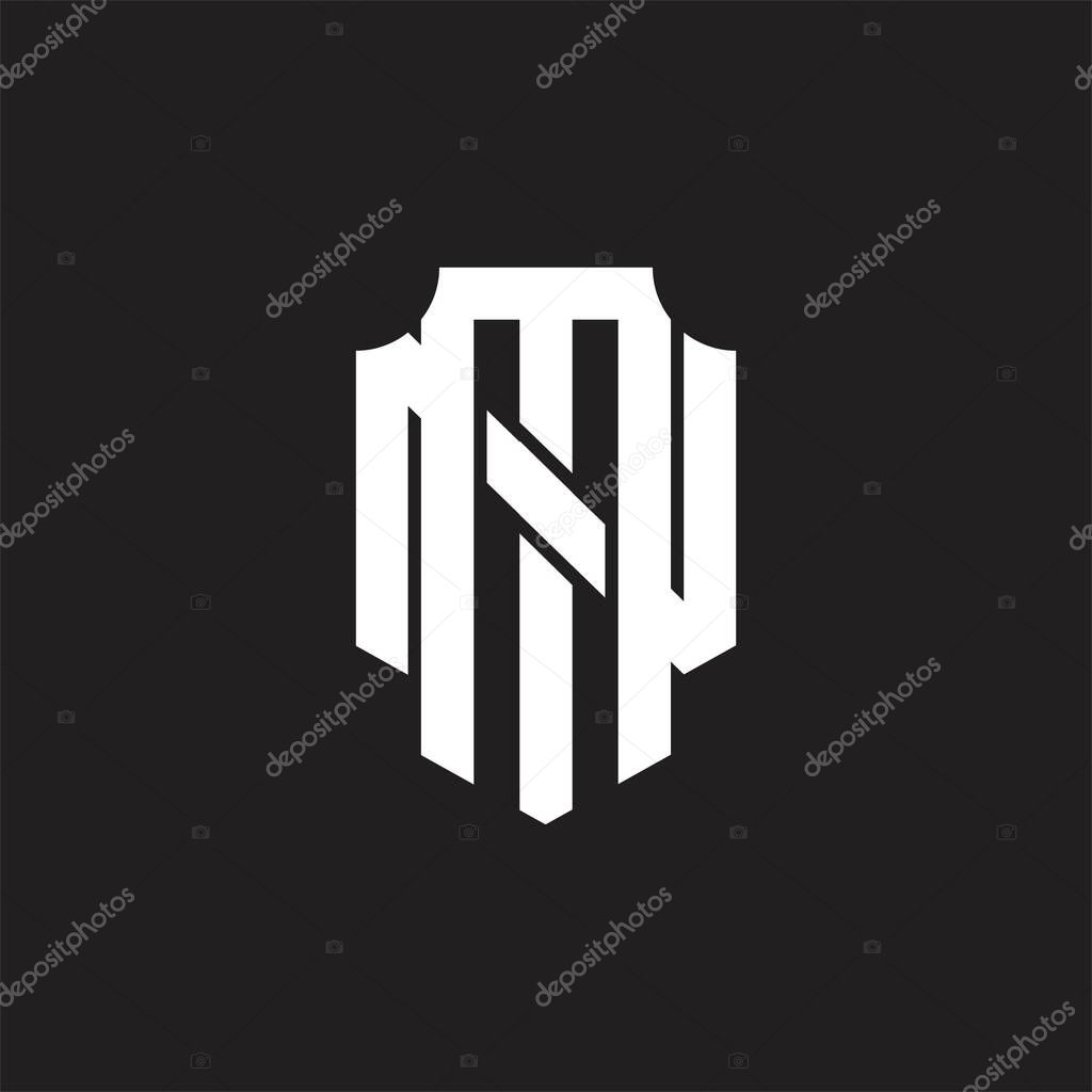 MN Logo monogram with overlapping style design template