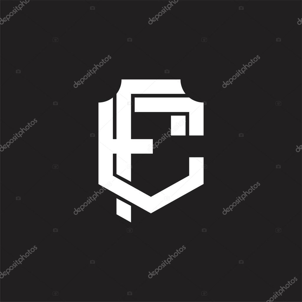 FE Logo monogram with overlapping style design template