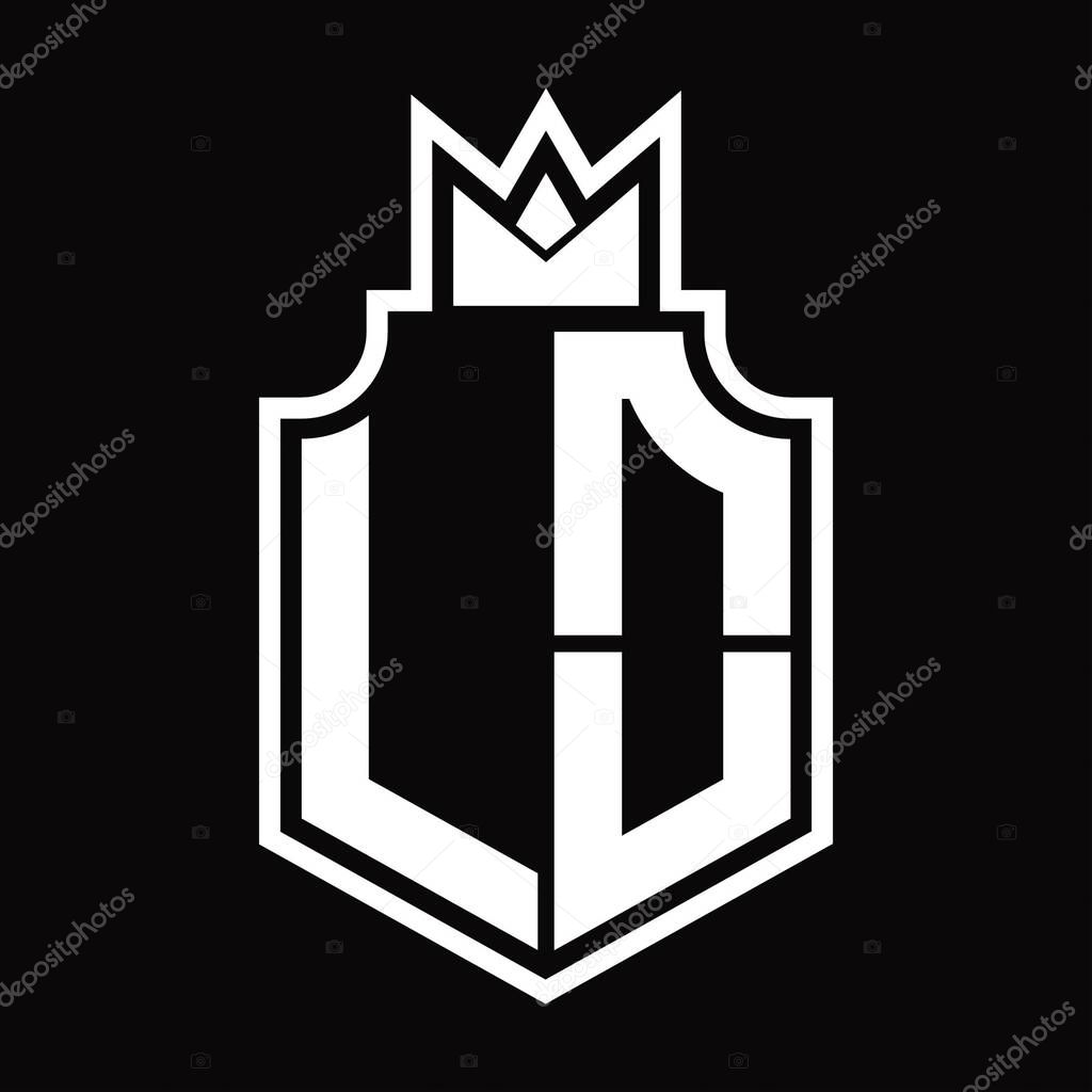 LO Logo monogram emblem with crown design template