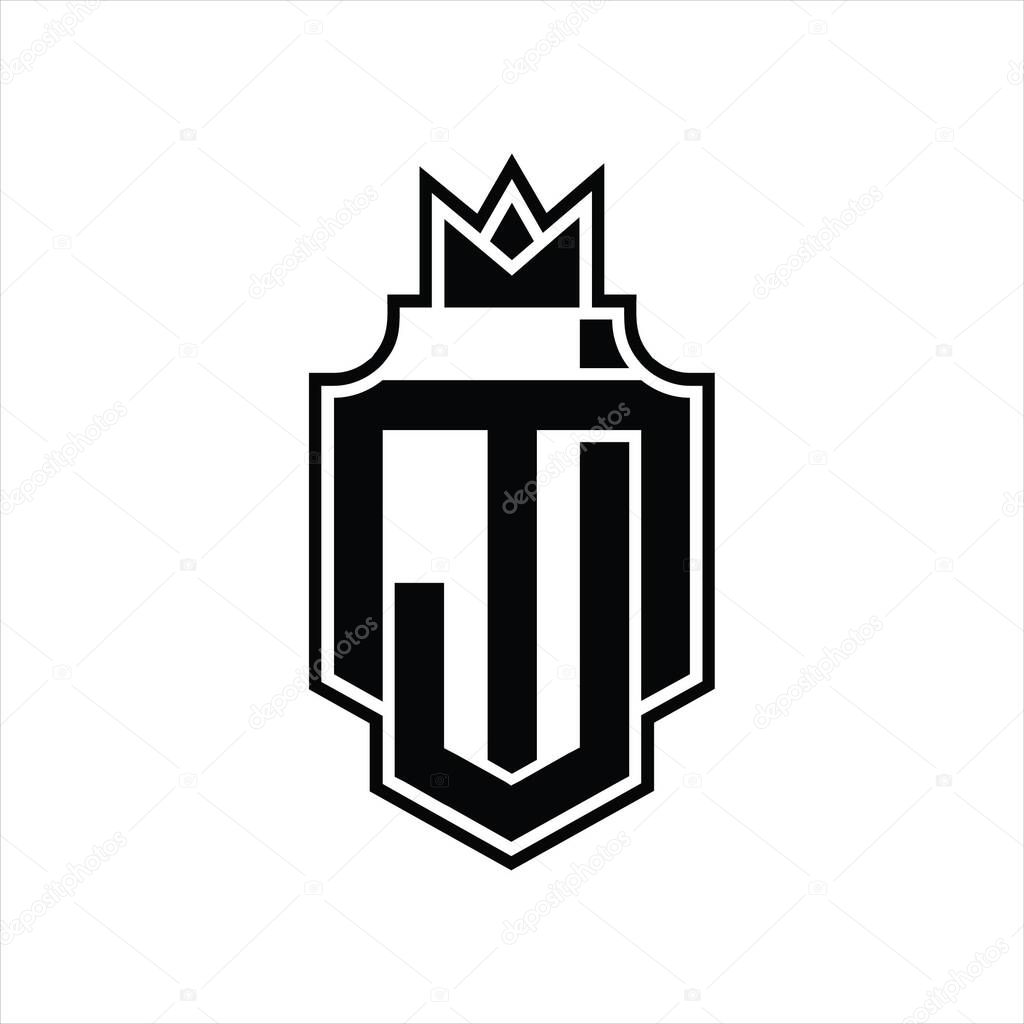 JM Logo monogram overlapping style with crown design template