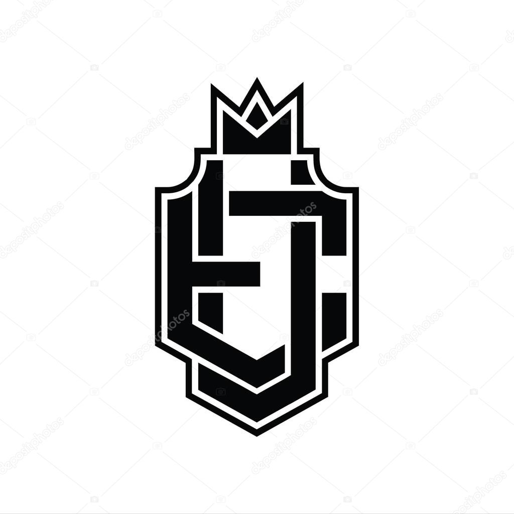 UE Logo monogram overlapping style with crown design template