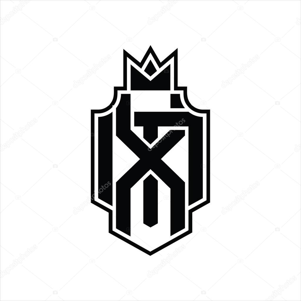 XM Logo monogram overlapping style with crown design template
