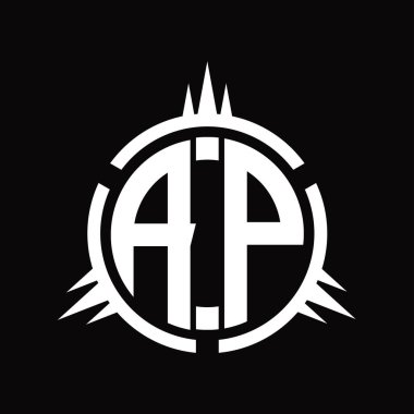 AP logo monogramı daire element tasarım şablonunda izole edildi