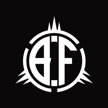 Çember element dizayn şablonunda BF Logo monogramı izole edildi