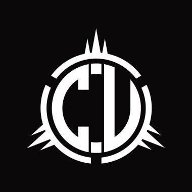 Çember element dizayn şablonunda izole edilmiş CU Logo monogramı