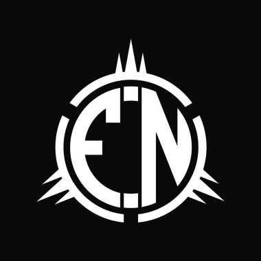 FN Logo monogramı çember element tasarım şablonunda izole edildi