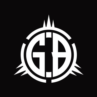 Çember element dizayn şablonunda GB Logo monogramı izole edildi