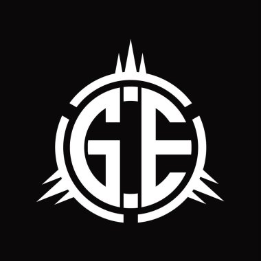 GE Logo monogramı çember element tasarım şablonunda izole edildi