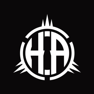 Çember element dizayn şablonunda HA logo monogramı izole edildi
