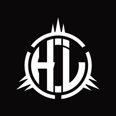Çember element tasarım şablonunda HJ logo monogramı izole edildi