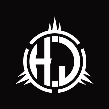 Çember element dizayn şablonunda izole edilmiş HL logo monogramı