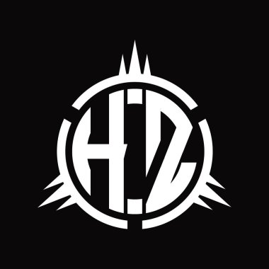 Çember element dizayn şablonunda HZ logo monogramı izole edildi