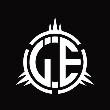 JE Logo monogramı çember element tasarım şablonunda izole edildi