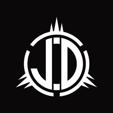 LD Logo monogramı çember element dizayn şablonunda izole edildi
