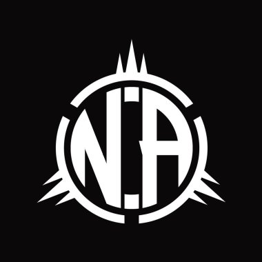 Çember element dizayn şablonunda izole edilmiş NA Logo monogramı