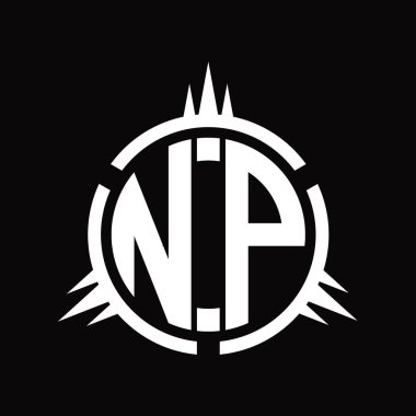 NP Logo monogramı çember element tasarım şablonunda izole edildi