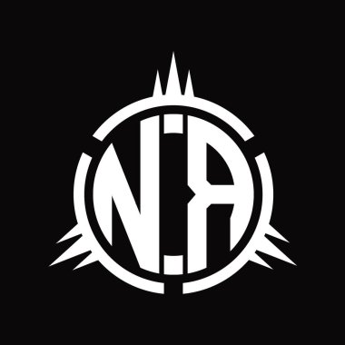 Çember element dizayn şablonunda NR logo monogramı izole edildi