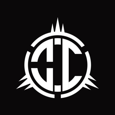 Çember element dizayn şablonunda OC logo monogramı izole edildi