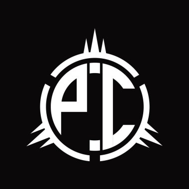 Çember element dizayn şablonunda PC Logo monogramı izole edildi