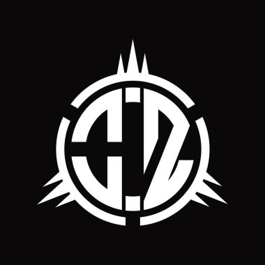 Çember element dizayn şablonunda OZ logo monogramı izole edildi