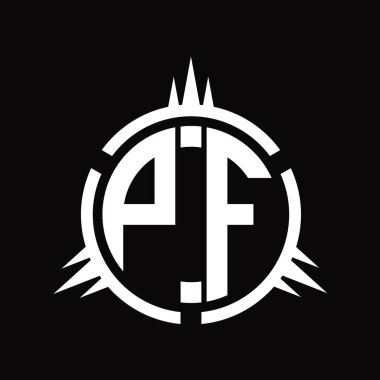 Çember element dizayn şablonunda PF Logo monogramı izole edildi