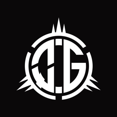 QG Logo monogramı çember element tasarım şablonunda izole edildi