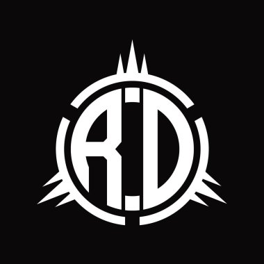RD logo monogramı çember element tasarım şablonunda izole edildi