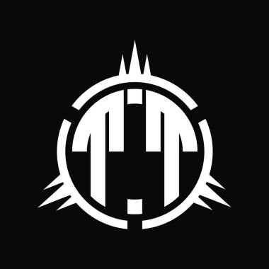 Çember element tasarım şablonunda izole edilmiş TT Logo monogramı