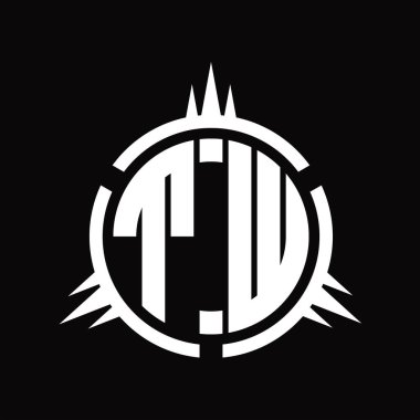Çember element tasarım şablonunda izole edilmiş TW Logo monogramı