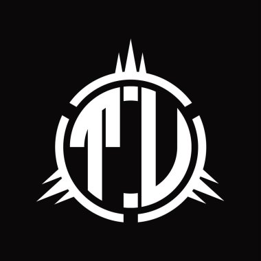 Çember element dizayn şablonunda TU Logo monogramı izole edildi