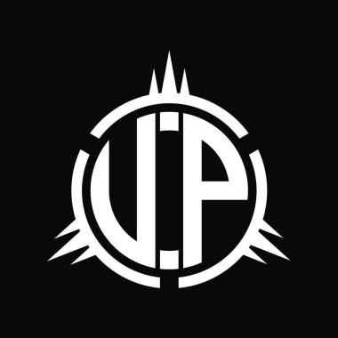 UP Logo monogramı çember element tasarım şablonunda izole edildi