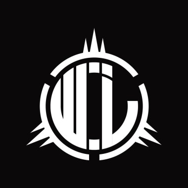 WJ Logo monogramı çember element tasarım şablonunda izole edildi