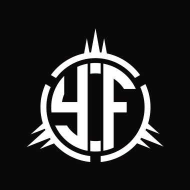 Çember element dizayn şablonunda YF Logo monogramı izole edildi