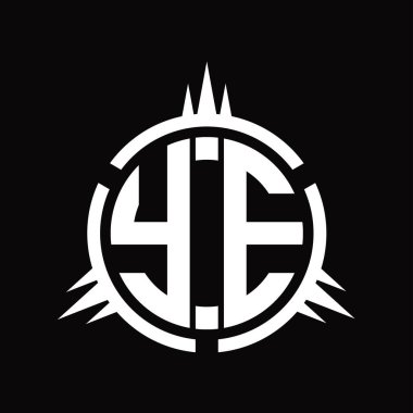 Çember element dizayn şablonunda YE logo monogramı izole edildi