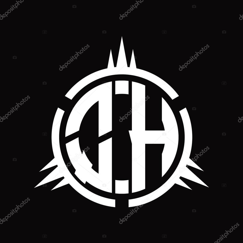 QH Logo monogram isolated on circle element design template