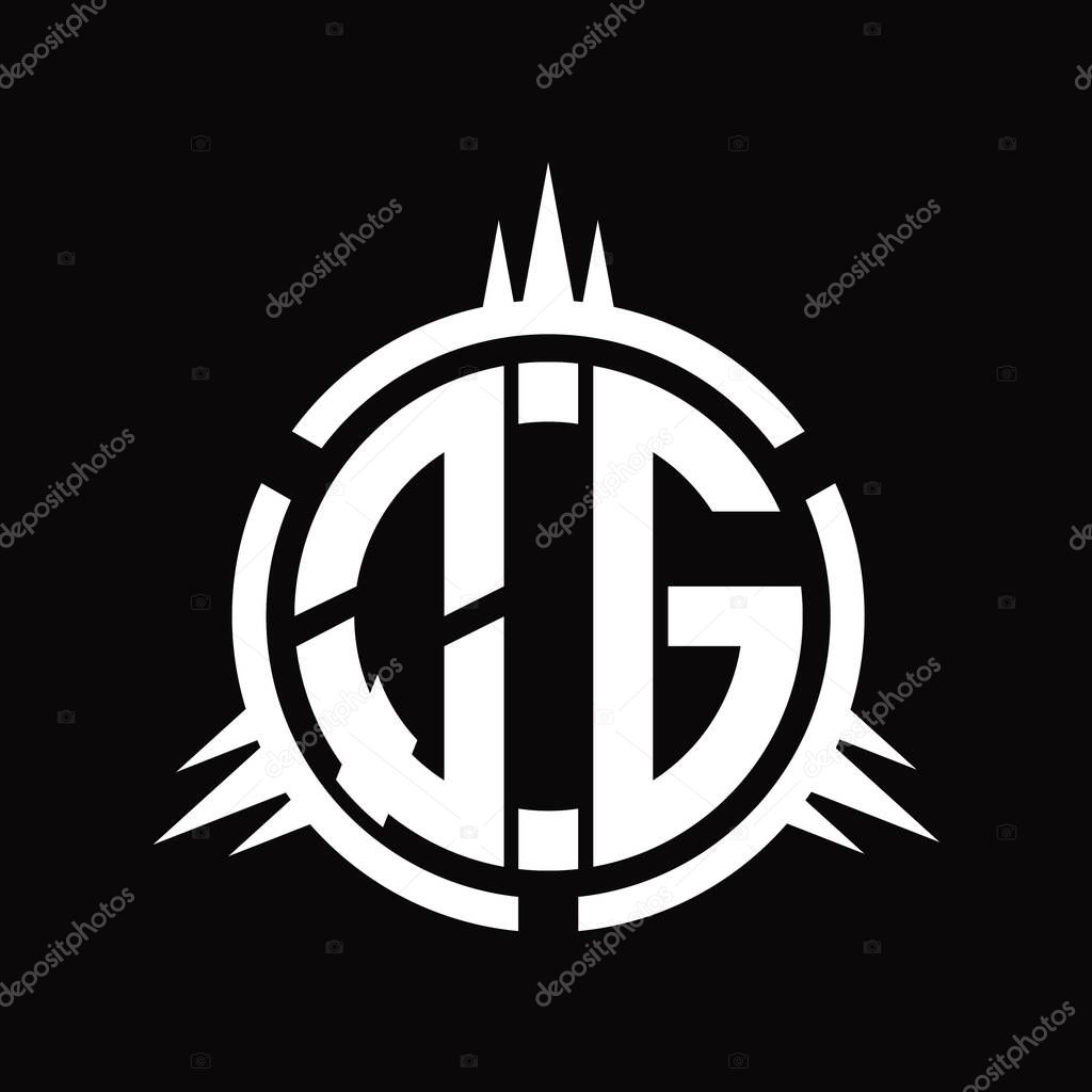 QG Logo monogram isolated on circle element design template