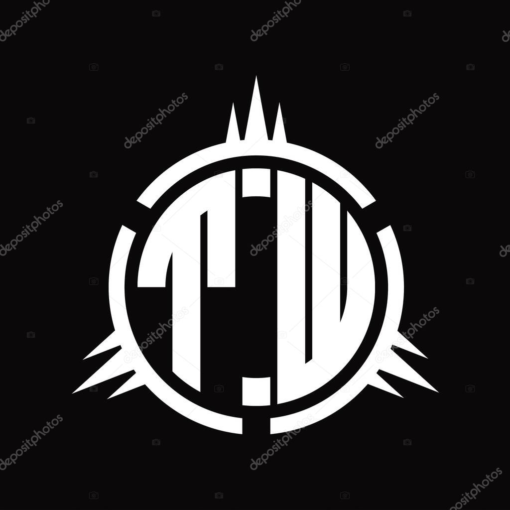 TW Logo monogram isolated on circle element design template