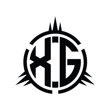 Çember element dizayn şablonunda XG Logo monogramı izole edildi