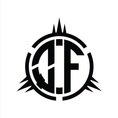QF Logo monogramı çember element tasarım şablonunda izole edildi