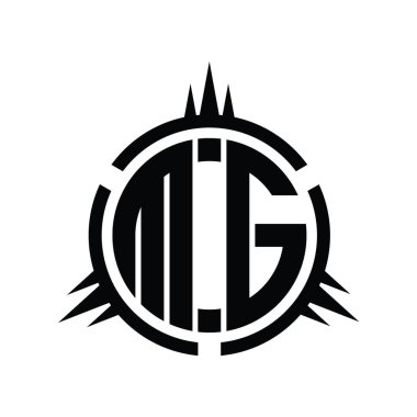 Çember element dizayn şablonunda MG Logo monogramı izole edildi