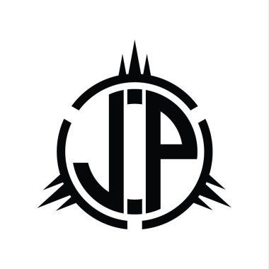 LP Logo monogramı çember element tasarım şablonunda izole edildi